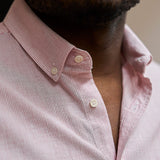 carpasus sustainable organic cotton shirt bernina stripes rust. Nachhaltiges Carpasus Hemd Bernina Streifen Rust aus Bio Baumwolle 