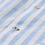 carpasus sustainable organic linen shirt ascona stripes light blue white. Nachhaltiges Carpasus Hemd Ascona Streifen Hellblau Weiss aus Bio Leinen 