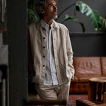 carpasus sustainable organic linen overshirt montagnola uni beige. Nachhaltiges Carpasus Overshirt Montagnola Uni Beige aus Bio Leinen 