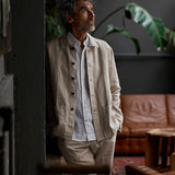 carpasus sustainable organic linen overshirt montagnola uni beige. Nachhaltiges Carpasus Overshirt Montagnola Uni Beige aus Bio Leinen 