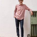 carpasus sustainable organic linen shirt verzasca uni rust. Nachhaltiges Carpasus Hemd Verzasca Uni Rost aus Bio Leinen 