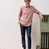 carpasus sustainable organic linen shirt verzasca uni rust. Nachhaltiges Carpasus Hemd Verzasca Uni Rost aus Bio Leinen 