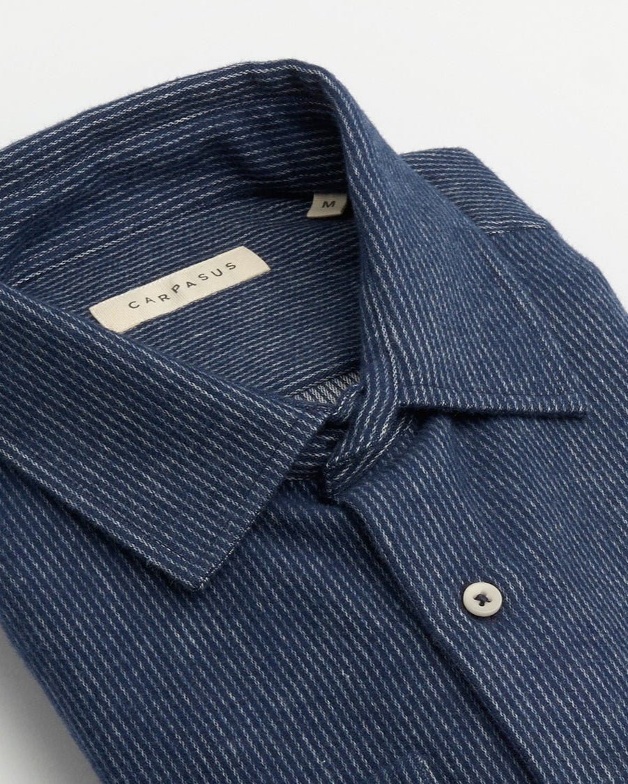 carpasus sustainable organic cotton flanell shirt betual navy. Nachhaltiges Carpasus Flanell Hemd Betual Navy aus Bio Baumwolle 
