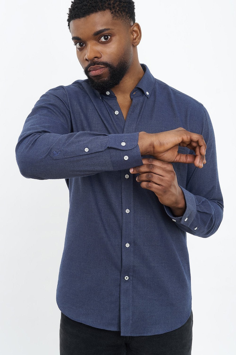 carpasus sustainable organic cotton flanell shirt populus navy. Nachhaltiges Carpasus Flanell Hemd Populus Navy aus Bio Baumwolle 