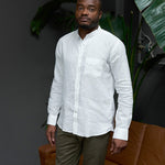 carpasus sustainable organic linen shirt lisbon white. Nachhaltiges Carpasus Hemd Lisbon Weiss aus Bio Leinen 