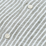 carpasus sustainable organic linen shirt stripes khaki white. Nachhaltiges Carpasus Hemd aus Bio Leinen mit Streifen Khaki Weiss