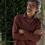 carpasus sustainable organic cotton flanell shirt castanio terracotta. Nachhaltiges Carpasus Flanell Hemd Castanio Terracotta aus Bio Baumwolle 