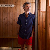 Linen Shirt Short Lido Navy