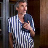 Linen Shirt Short Orto Navy