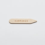 carpasus collar stays made of certified maple wood. Carpasus Kragenstaebchen aus zertifiziertem Ahorn Holz